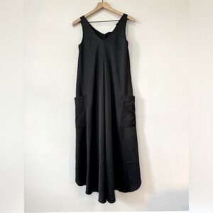 Aniche The Anisha maternity black side pockets sleeveless midi dress small